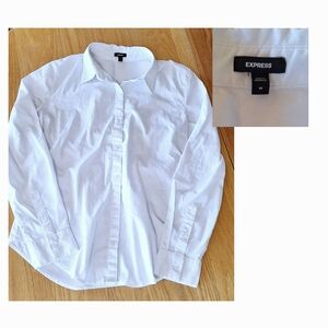 Express White Casual Button Down Shirt  ☆SIZE Jr. Girls Medium☆